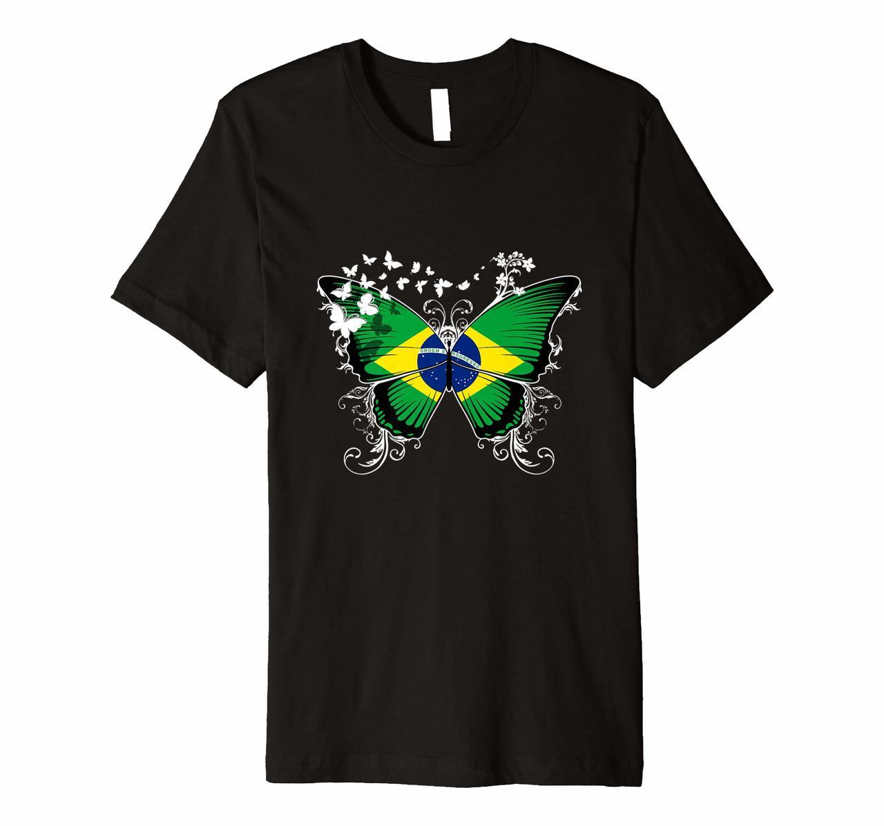 Brazil Flag shirt Brazilian Flag Butterfly Hoodies