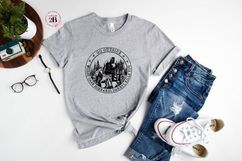 Camping Bigfoot Shirt, Go Outside Worst Case Scenario Darryl Kills You
