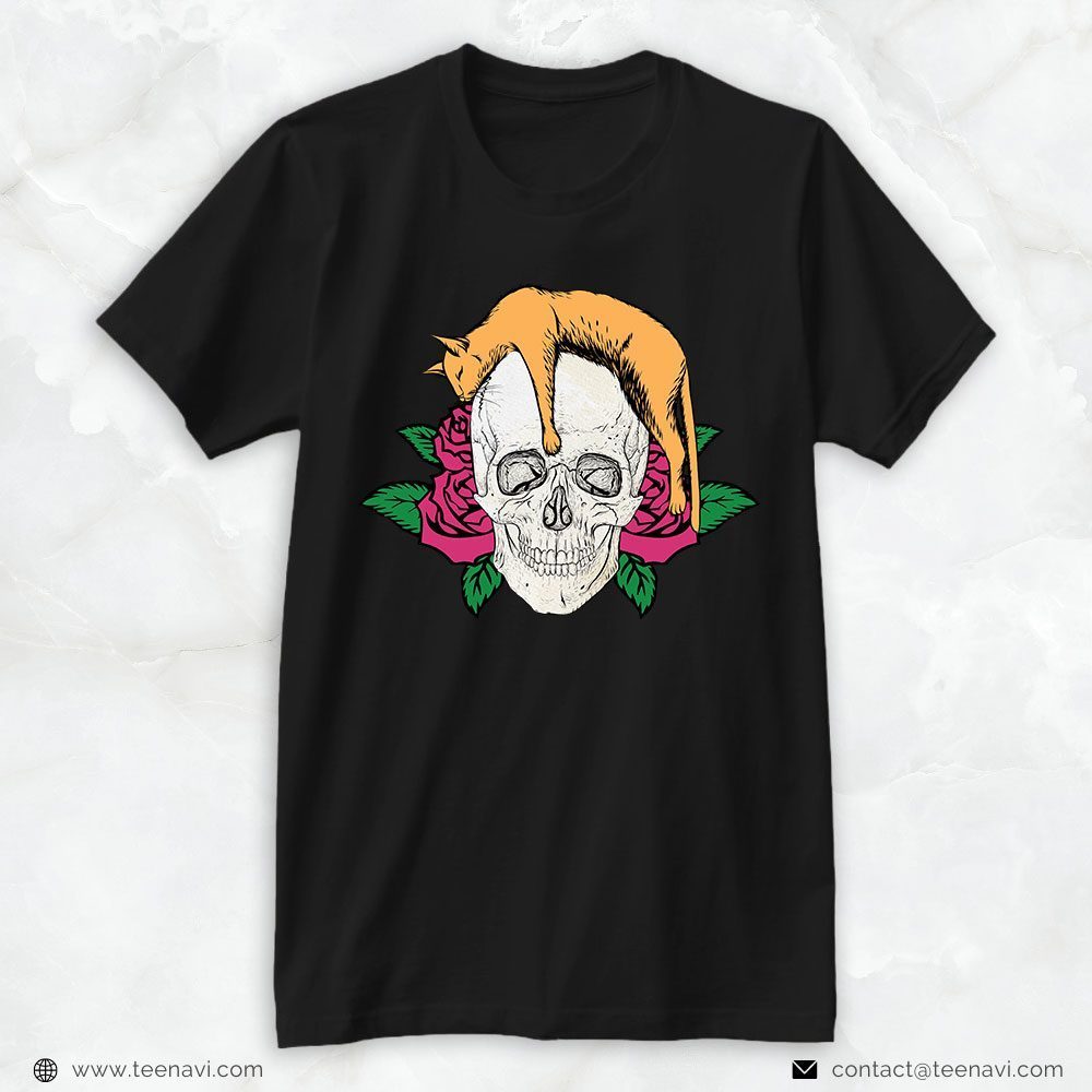 Cat Dad Shirt, Funny Cat And SkullShirt