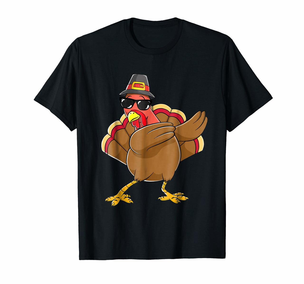 Cute Dabbing Turkey Shirt - Thanksgiving Tee Gift Idea Hoodies