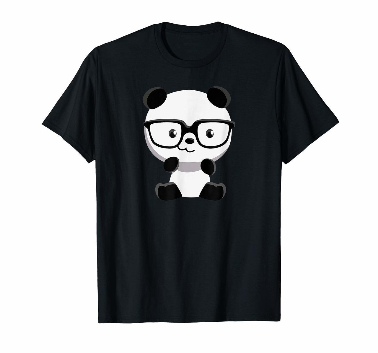 Cute Little Bear Panda Nerd With Glasses Funny T-shirt Gifts Hoodies