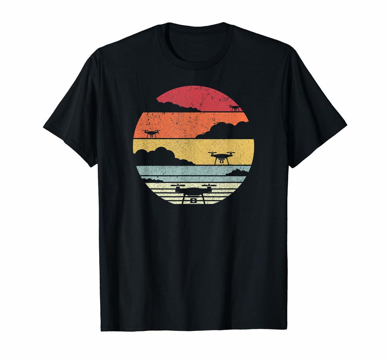 Drone Shirt Retro Style Quadcopter T-Shirt Hoodies