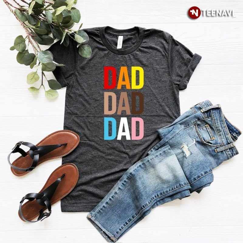 Funny Dad Shirt, Dad Dad Dad Black TransgenderShirt