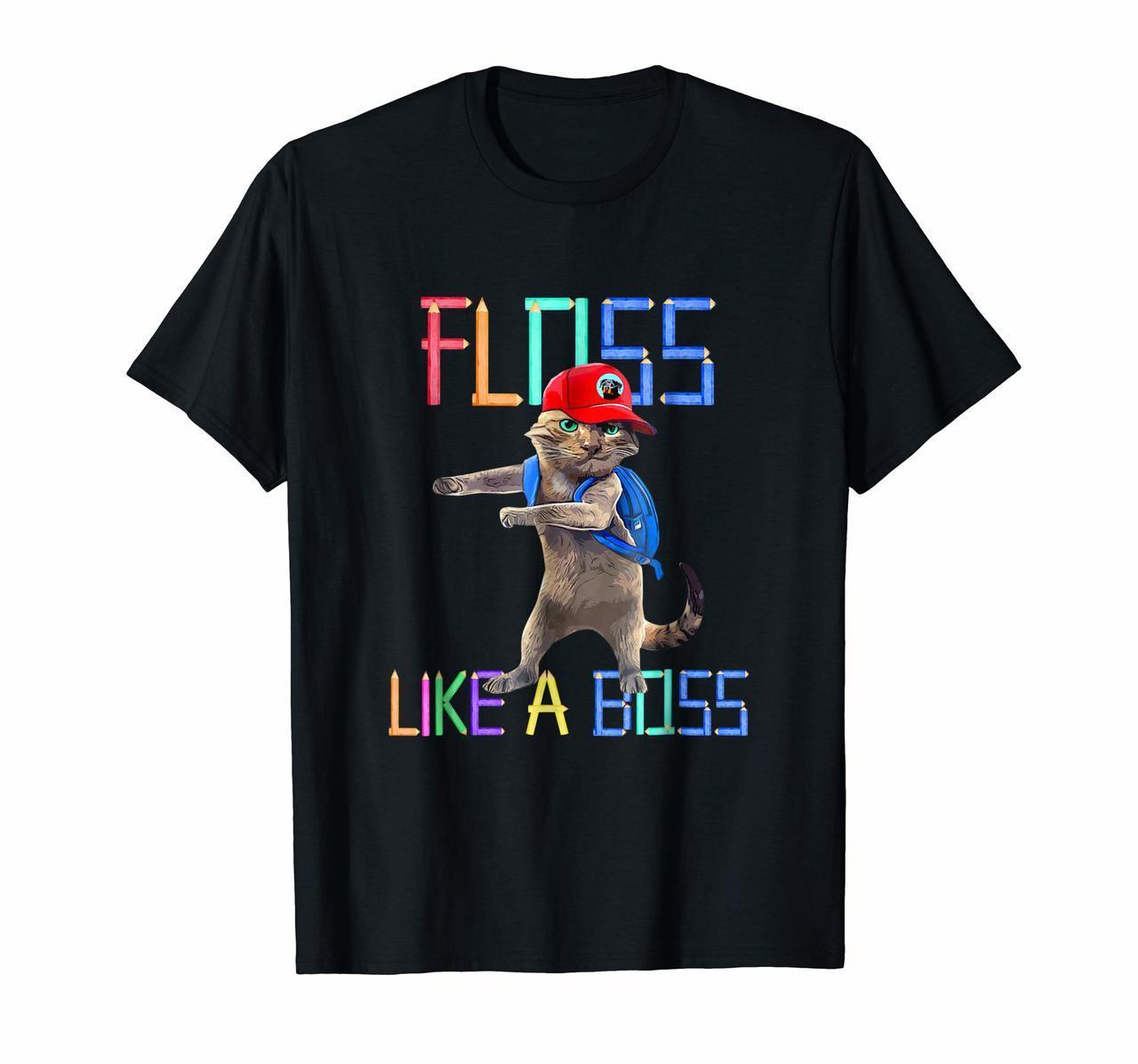 Funny T Shirt Flossing School Cat Floss like a Boss