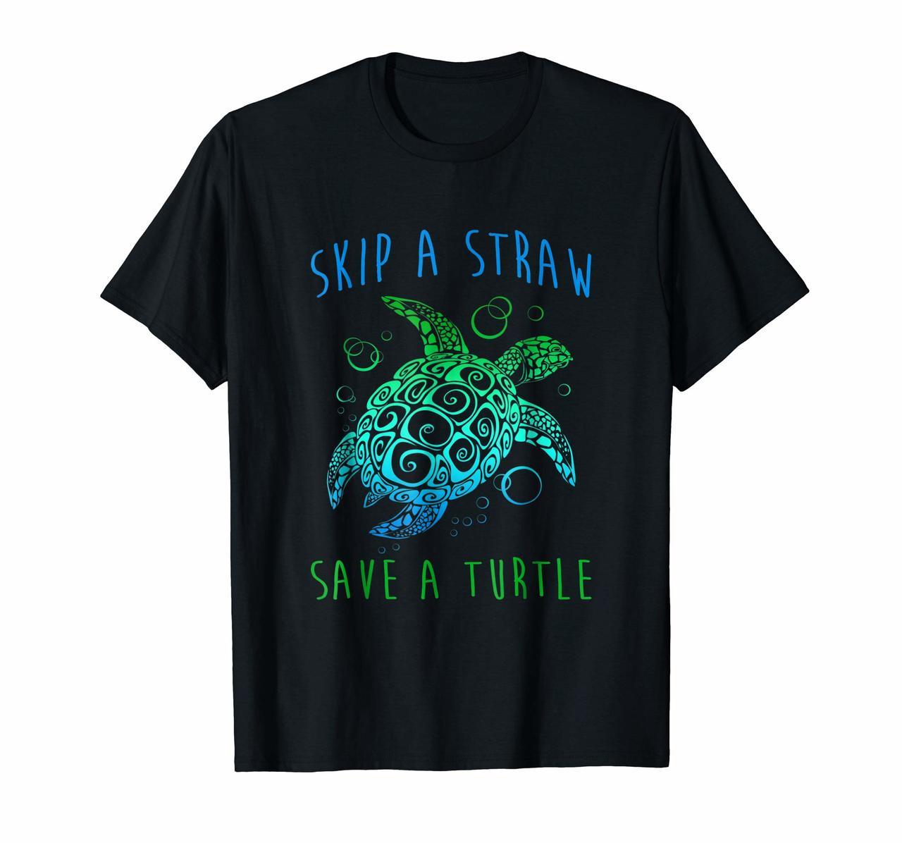 Green Sea Turtle Skip A Straw Save a Turtle T Shirt Hoodies