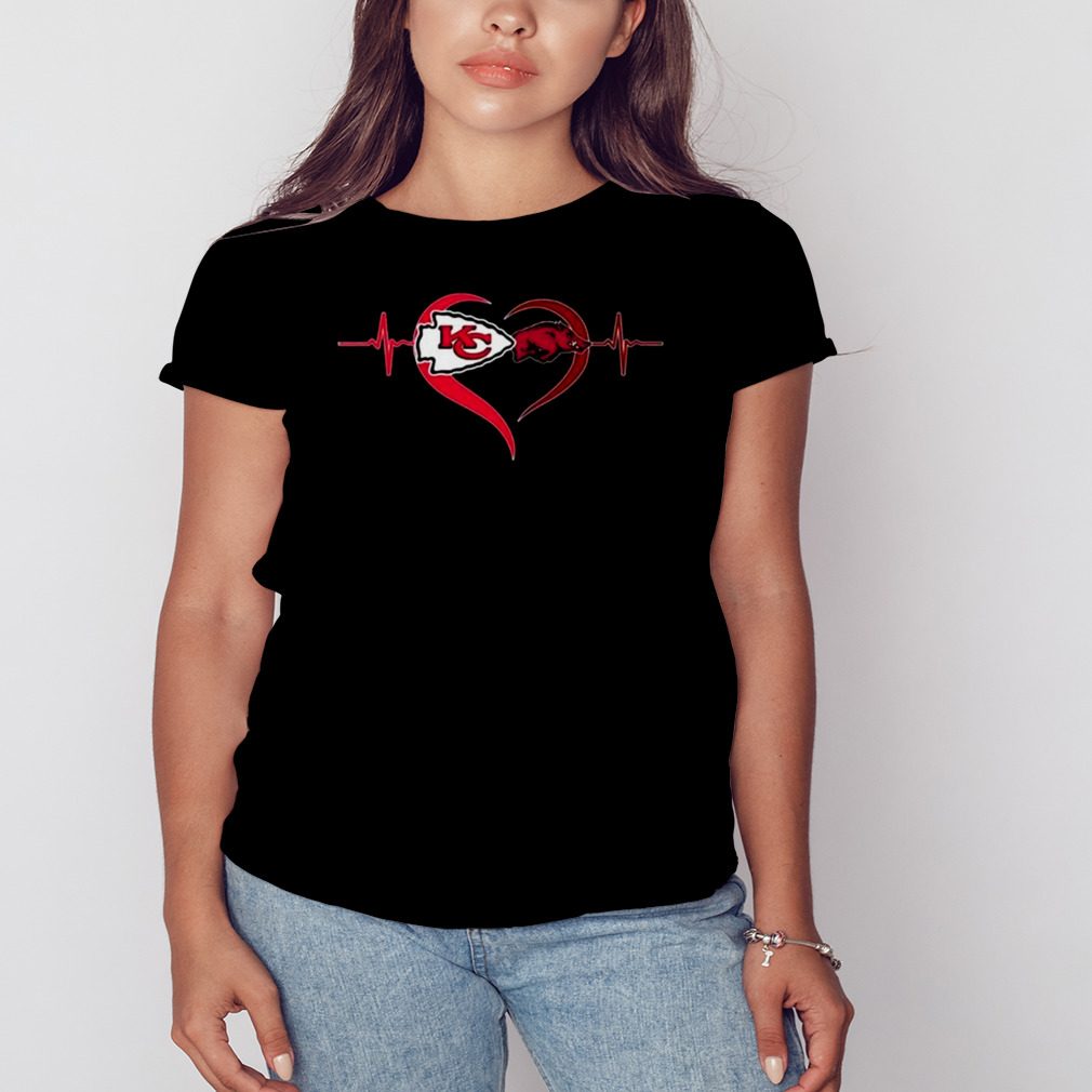Heartbeat Kansas City Chiefs And Arkansas Razorbacks shirt