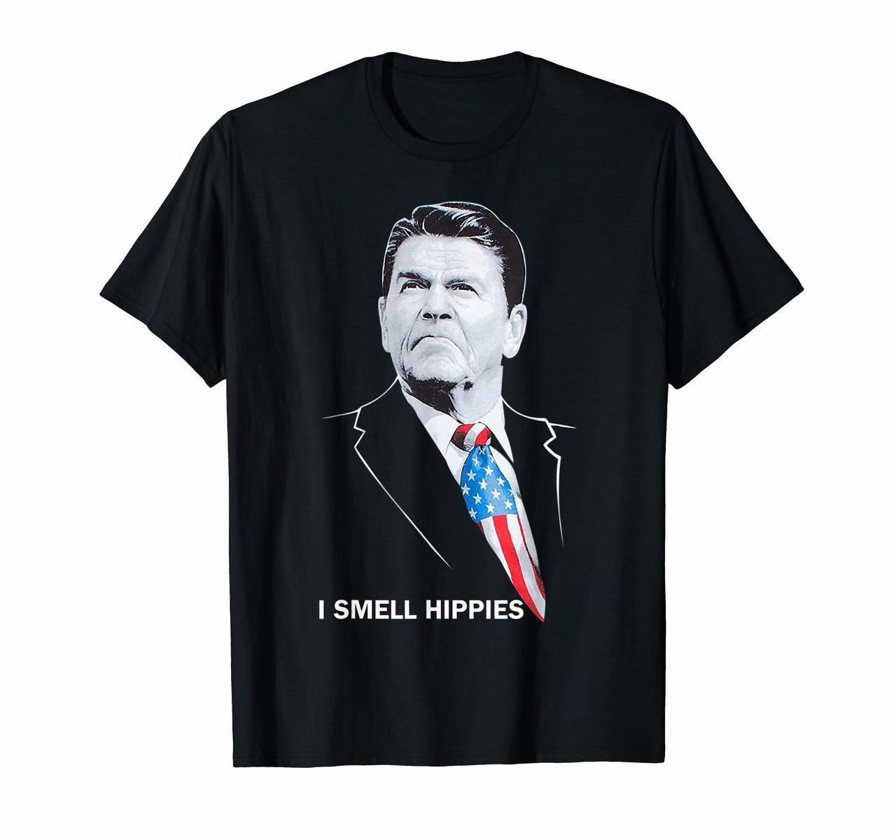I Smell Hippies Ronald Reagan Conservative Political Tshirt Hoodies