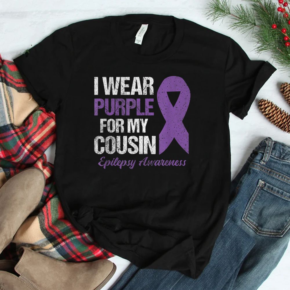 I Wear Purple For Cousin Epilepsy Awareness Shirt