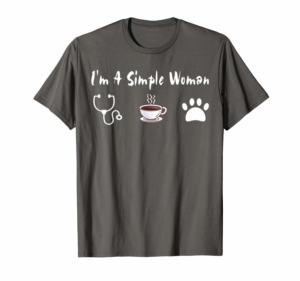 Im a simple woman I like nurse coffee paw cat dog T-Shirt Hoodies