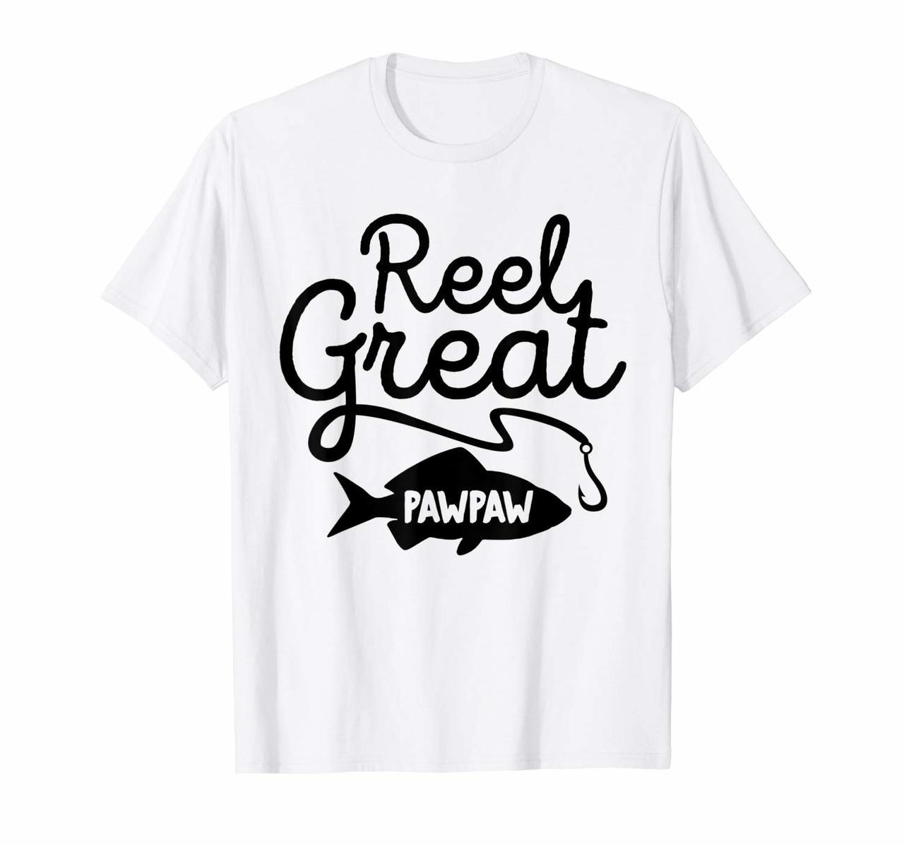 Mens Reel Great Pawpaw T Shirt Fishing Grandpa Lover Fathers Day Hoodies
