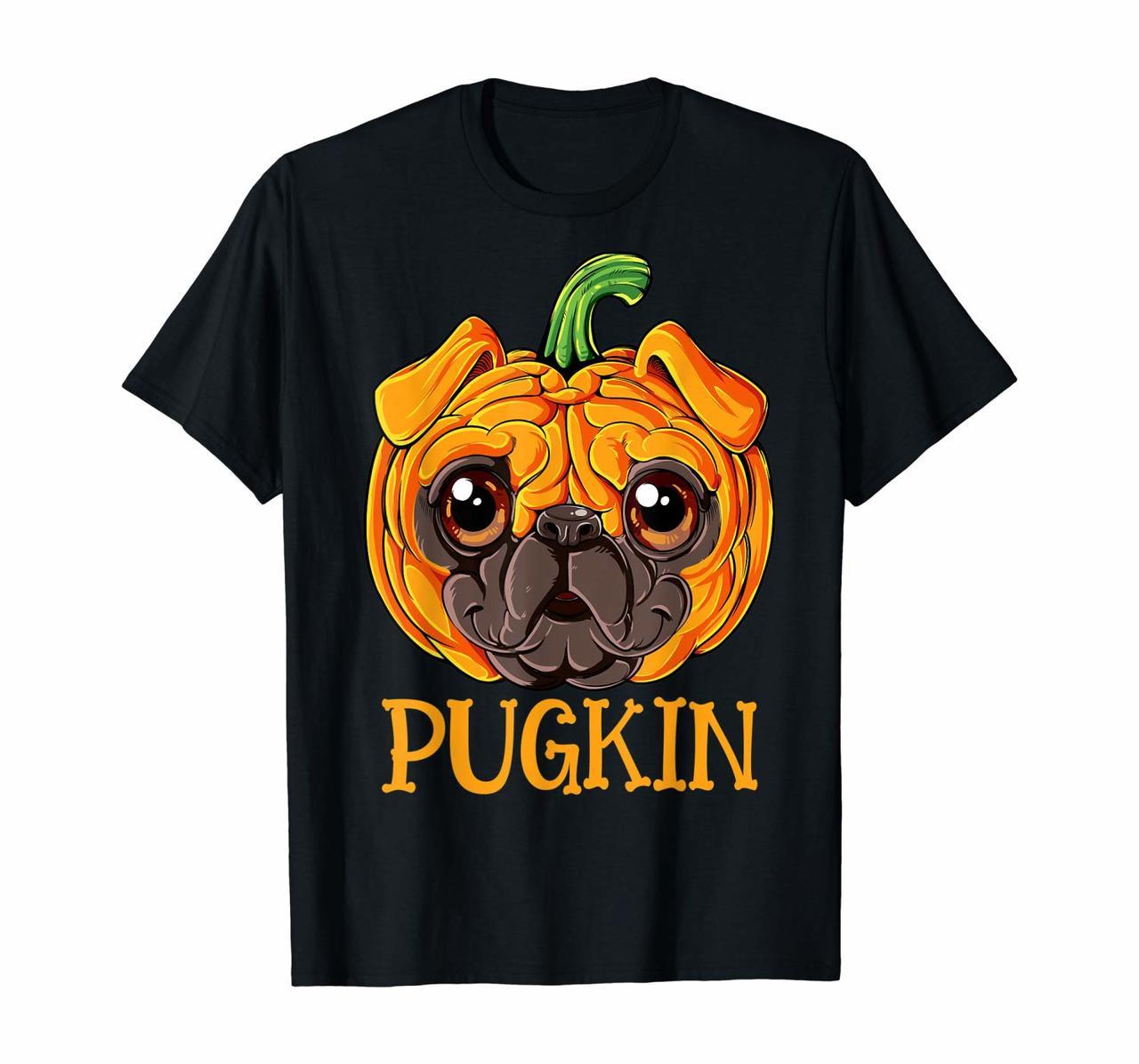 Pugkin Pug Pumpkin T shirt Halloween Kids Boys Thanksgiving T-Shirt Hoodies