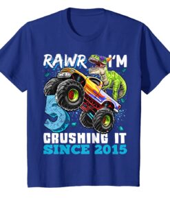 Rawr Im 5 Crushing It 2015 Monster Truck Dinosaur Birthday T-Shirt Hoodies