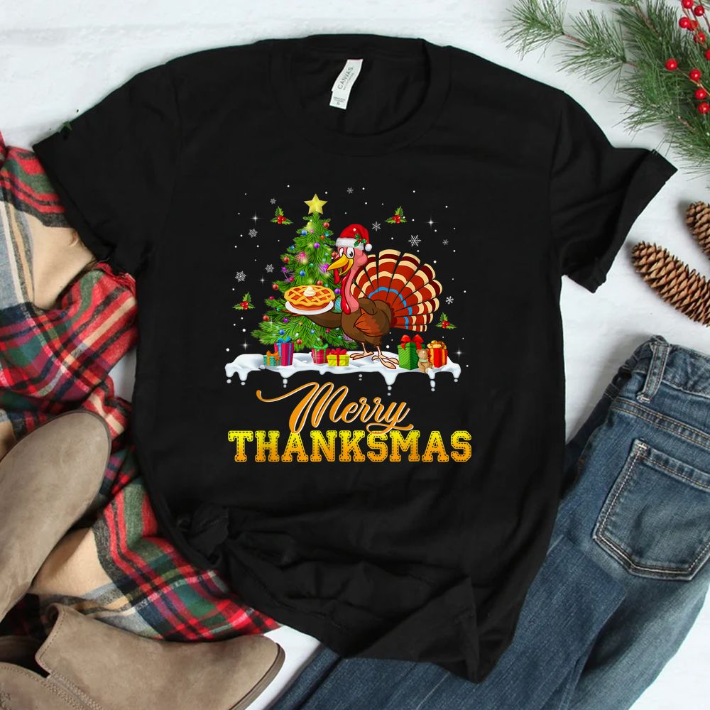 Turkey Santa Merry Thanksmas Christmas Thanksgiving Shirt