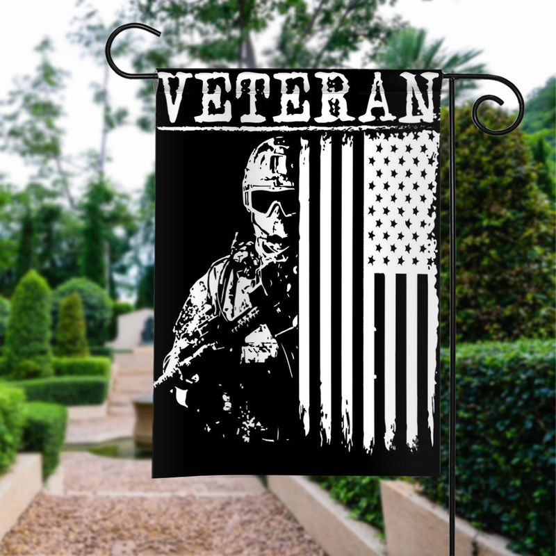 Veteran Soilder Usa Garden Flag