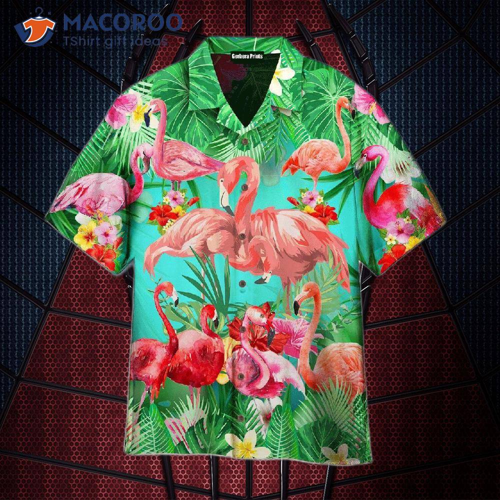 "why Fit In When You Were Born To Stand Out" Flamingo Hawaiian Shirts