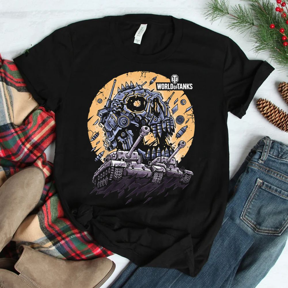 World Of Tanks Halloween Metal Moon Skull Shirt