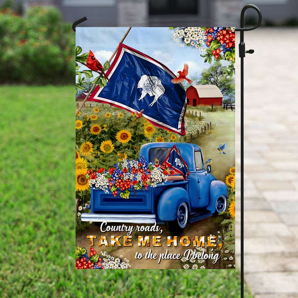 Wyoming Country Roads Flag PSL166Fv1