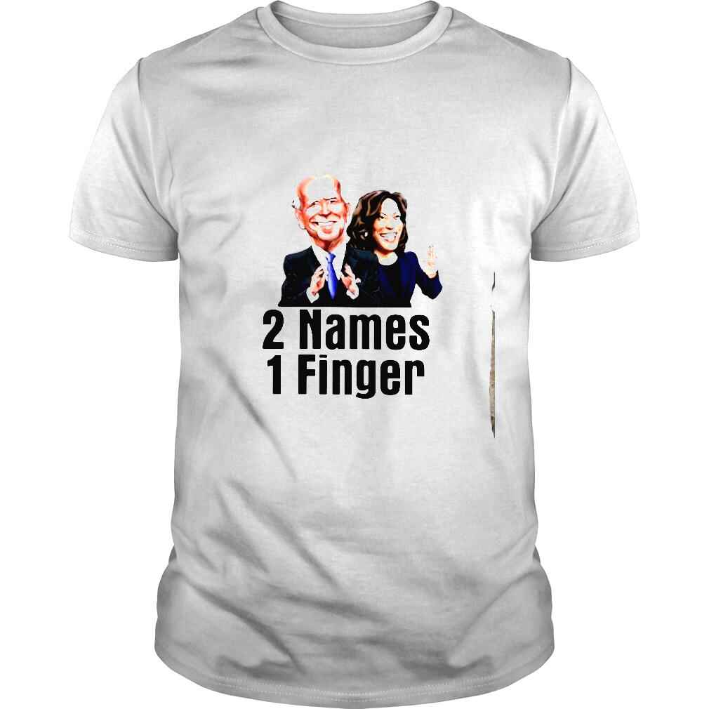 2 names 1 finger Biden Harris shirt