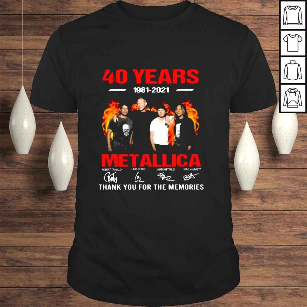 40 years 1981 2021 Metallica thank you for the memories signatures shirt