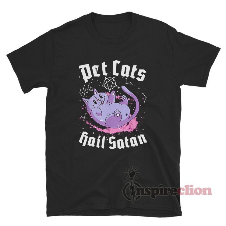 Satanic Cat Astrology Witchcraft Pet Cats Hail Satan T-Shirt