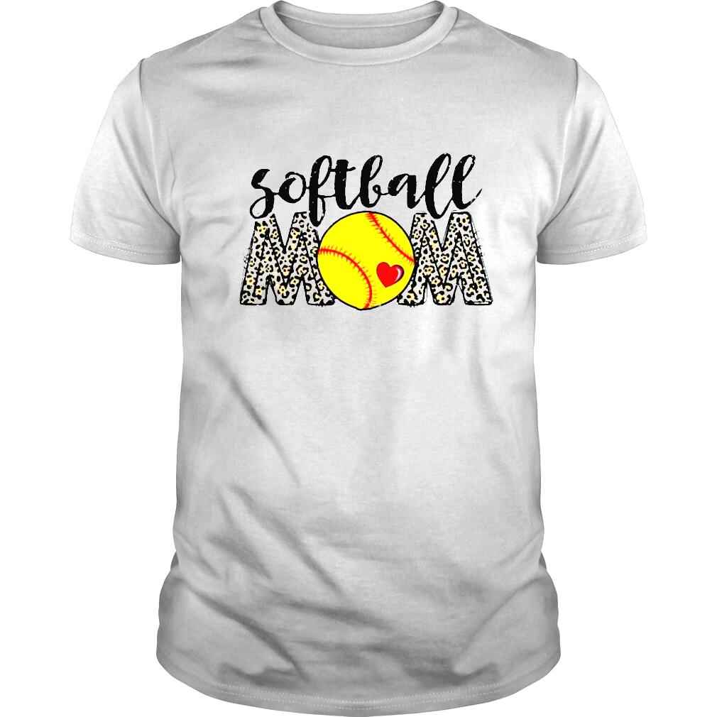 Softball mom leopard baseball sports lovers mothers day shirt