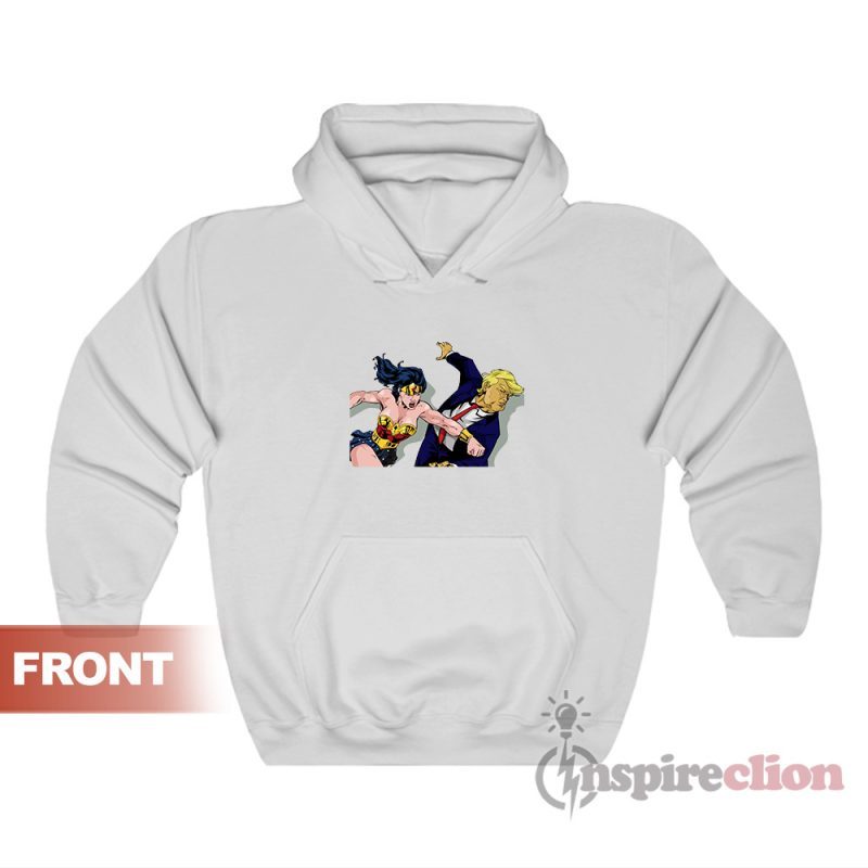 Wonder Woman Punching Donald Trump Face Hoodie