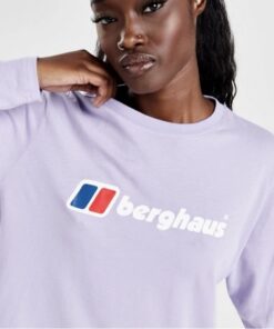 Purple Berghaus Logo Long Sleeve Boyfriend T-Shirts