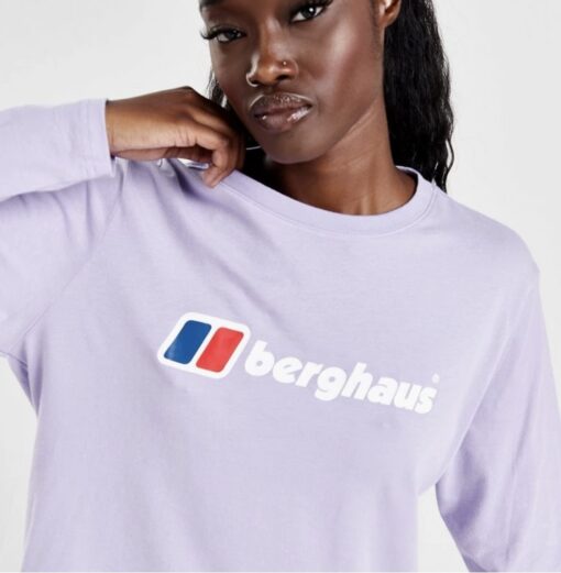 Purple Berghaus Logo Long Sleeve Boyfriend T-Shirts