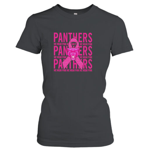Carolina Panther Mascot We Wear Pink Cancer T-shirt T-Shirt Hoodie