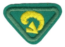 Zentrallager Abzeichen mit Recycling-Symbol, Umweltbewusstsein, Lagerlogistik, nachhaltige Verpackung, nachhaltiges Lagerungssystem.