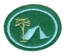 Zentrallager Aufnäher mit Baum und Zelt Enthüllung, perfekt für Outdoor- und Campingfans.