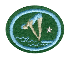 KZ-Emblem Stickerei, Zentrallager, Kleidung und Abzeichen, fein ausgesticktes Dienstabzeichen, hochwertiges Textil, Symbol für Organisation und Zugehörigkeit, militärisches oder zivilistisches Abzeichen.