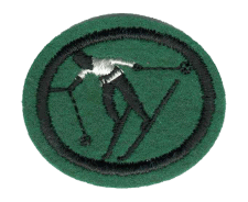 Flickenaufnäher mit Golfspieler-Design, ideal für Sport- und Freizeitkleidung, hochwertige Stickarbeit, geeignet für Turnier- und Vereinsbekleidung, langlebiges Textil-Logo.