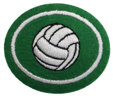 Volleyball Stickerei Patches, Turnier Design, Vereins- und Schul-Emblem, hochwertige Aufnäher für Sportteams und Fans, Top Qualität, ideal für Fans und Athleten.