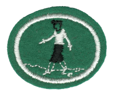 Uneingeschränkter Blick auf das Gründungs- oder Abzeichen-Logo eines Zentrallagers, mit einem ikonischen Patch-Design, das Organisation und Lagerverwaltungsymbolik vermittelt.