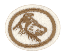 Hunde-Kräbelpatch, Zentrallager, Advent Verlag, hochwertiges Stoffpatch, Detektivhunde Motiv, dekoratives Stickpatch, tierisches Abzeichen, originelles Geschenk, modisches Accessoire.