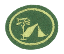 Zentrallager Aufnäher mit Palme, Zelt und Naturmotiv, für Outdoor- und Camping-Enthusiasten, hochwertiges Stick-Design, ideal für Vereine, Clubs oder persönliche Ausrüstung.