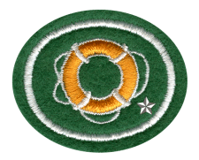 Rettungsring Abzeichen, Emblem für Erste Hilfe, Symbol für Sicherheit im Zentrallager.