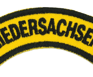 Niedersachsen Zentrallager Patch, Textilpatch für Lagerverwaltung, emblemsreicher Aufnäher, hochwertige Stickerei, Symbol für Logistik und Lagerlogistik.