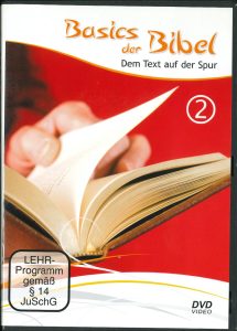 Bild-ALT: DVD-Hülle mit offenkleppendem Buch, Educational Content über die Bibel, Lernprogramm gemäß § 14 JuSchG, Fokus auf Lehrmaterial für biblische Inhalte, modernes Design.