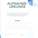 Aufnahmeurkunde - Taube