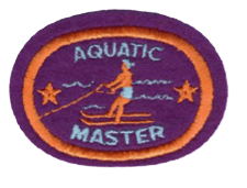 Aquatic Master Stickerei Abzeichen für Wassersport, Segeln, Tauchen, Lagerbestand, hochwertige Stickerei, Abzeichen, Logo, Schwimmabzeichen, Marine, Sport.