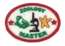 Zentrallager Logo mit Mikroskop, Dinosaurier und Stern, Fokus auf Qualität und Wissenschaft, repräsentiert die zentrale Lagerung und Auslieferung im advent-verlag.de.