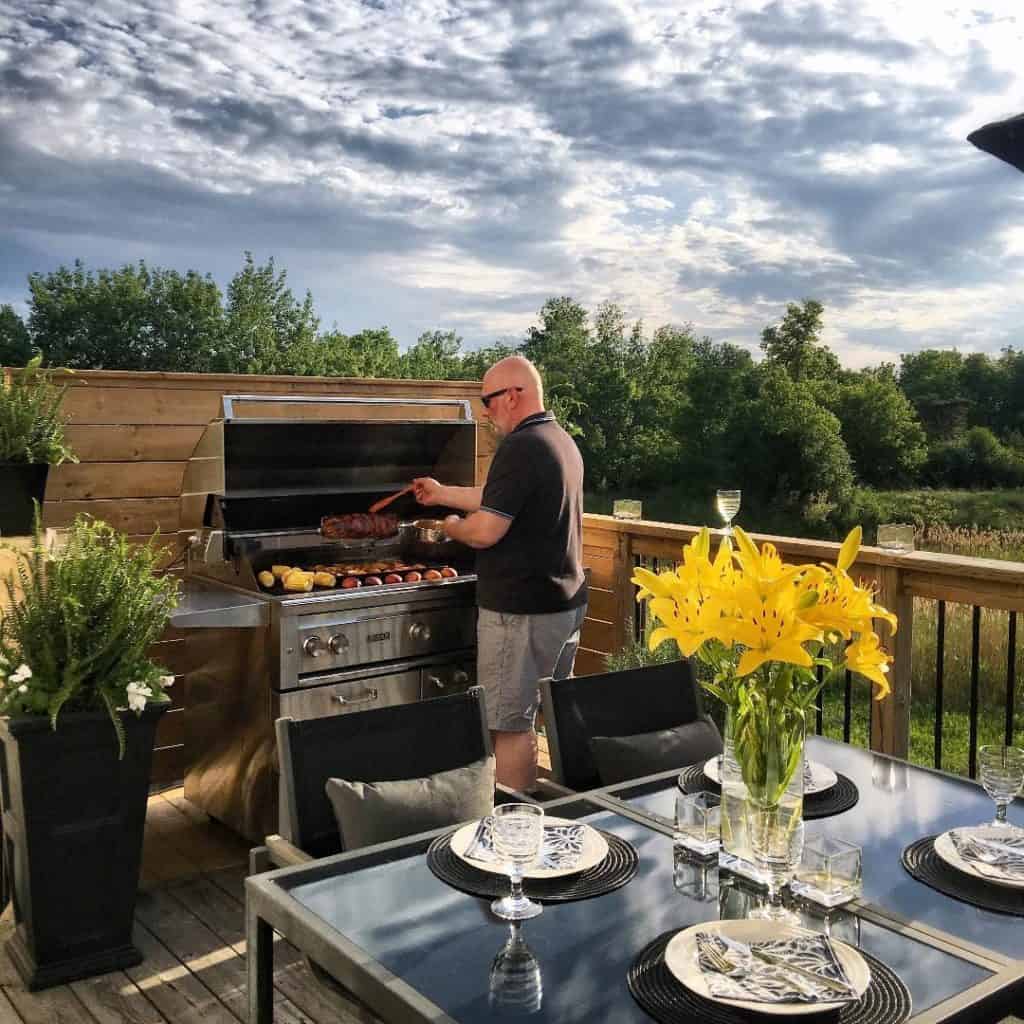 James aka Zimmy's Nook at the grill making a meal on a beautiful day.