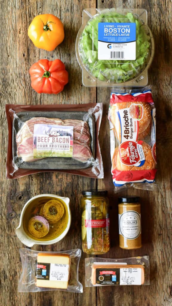 Local Ontario produce and products for the best burger toppings.