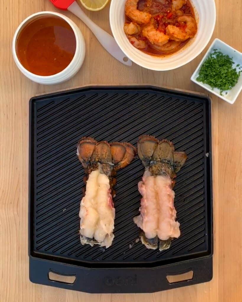 Lobster meat has been up over the shell.
