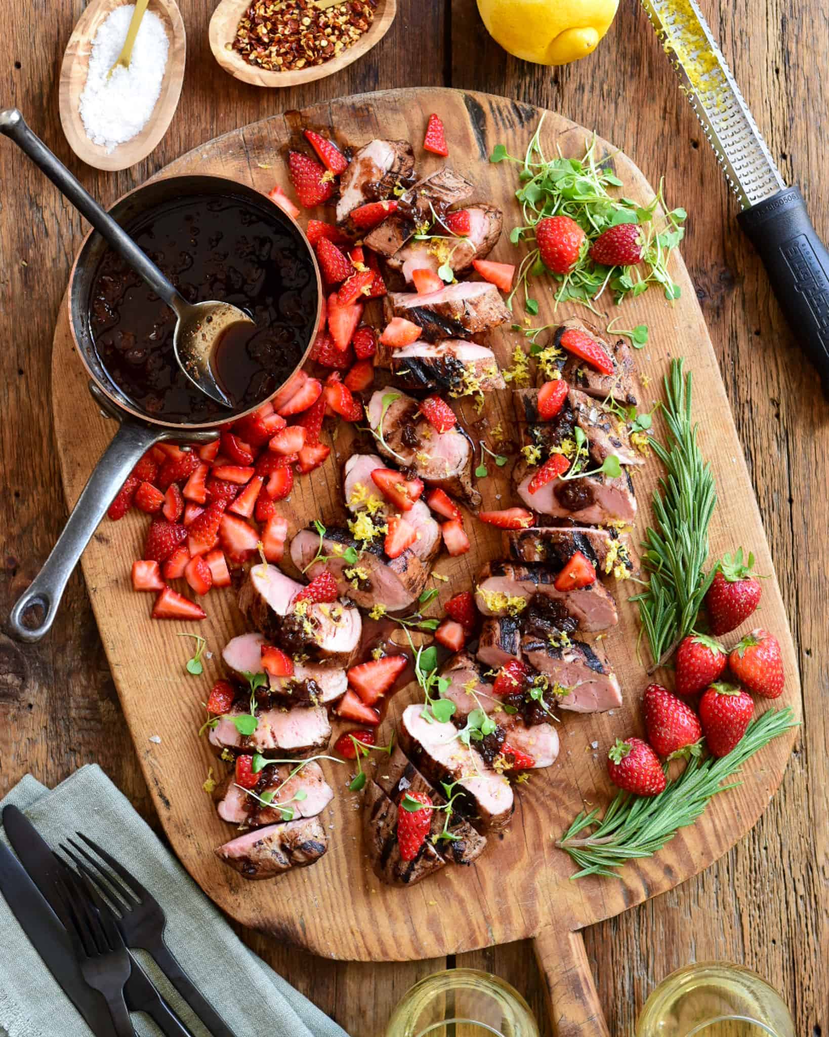 Sous-vide Pork Tenderloin with Strawberry-Balsamic Sauce