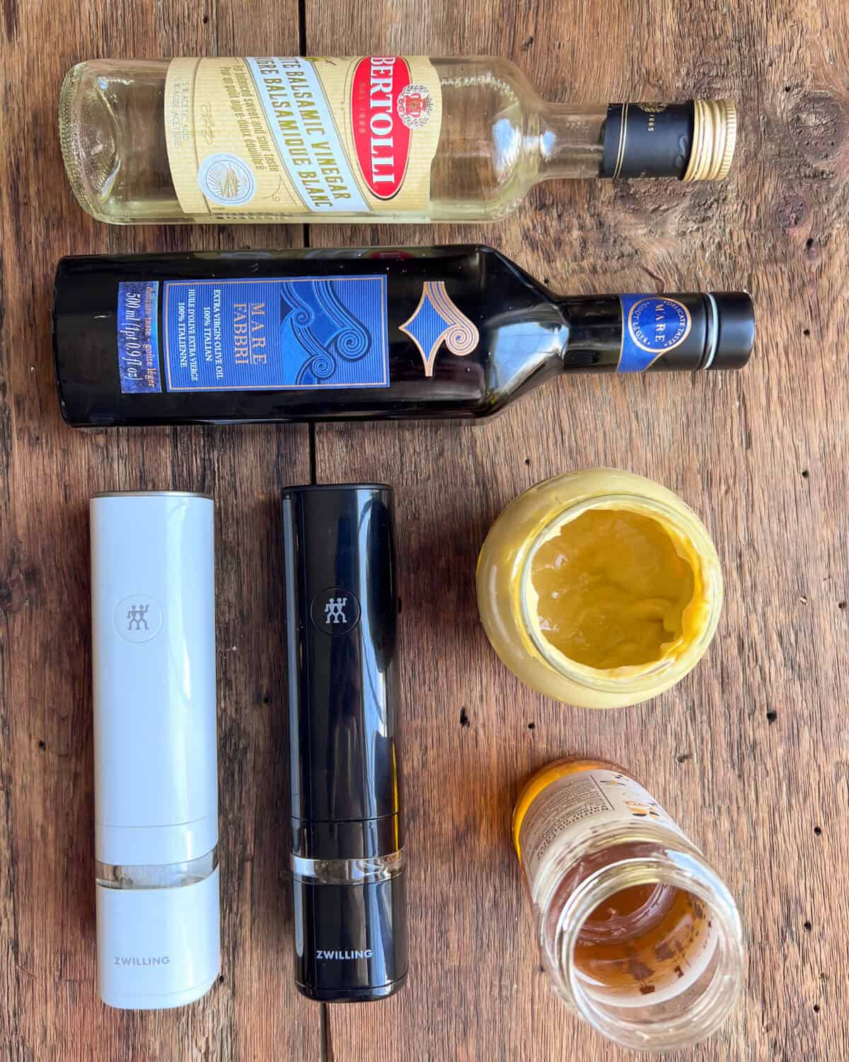 Ingredients for a salad dressing for beet salad.