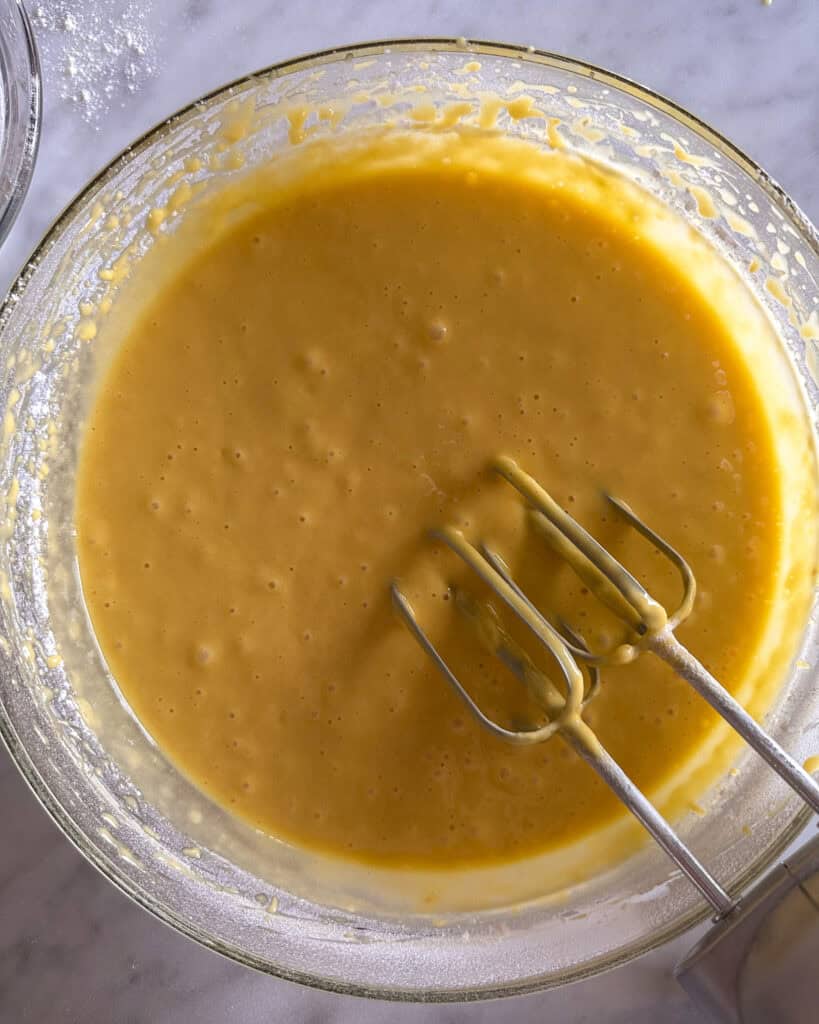 A bowl of mixed batter.