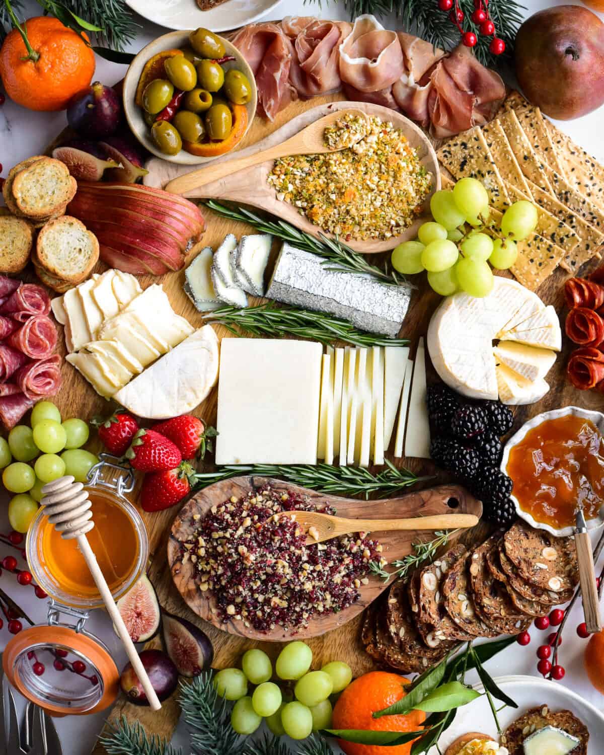 A loaded cheese (and meat) Board with Seasonal Sprinkles